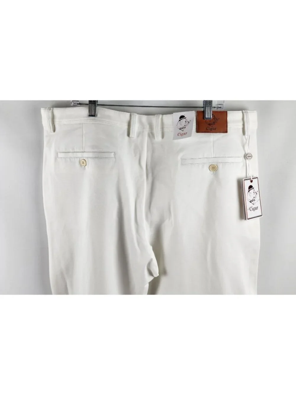 Cigar Couture Pants Mens 40 Cream Cigar Luxury Chino Stretch Trousers 40x32 NWT